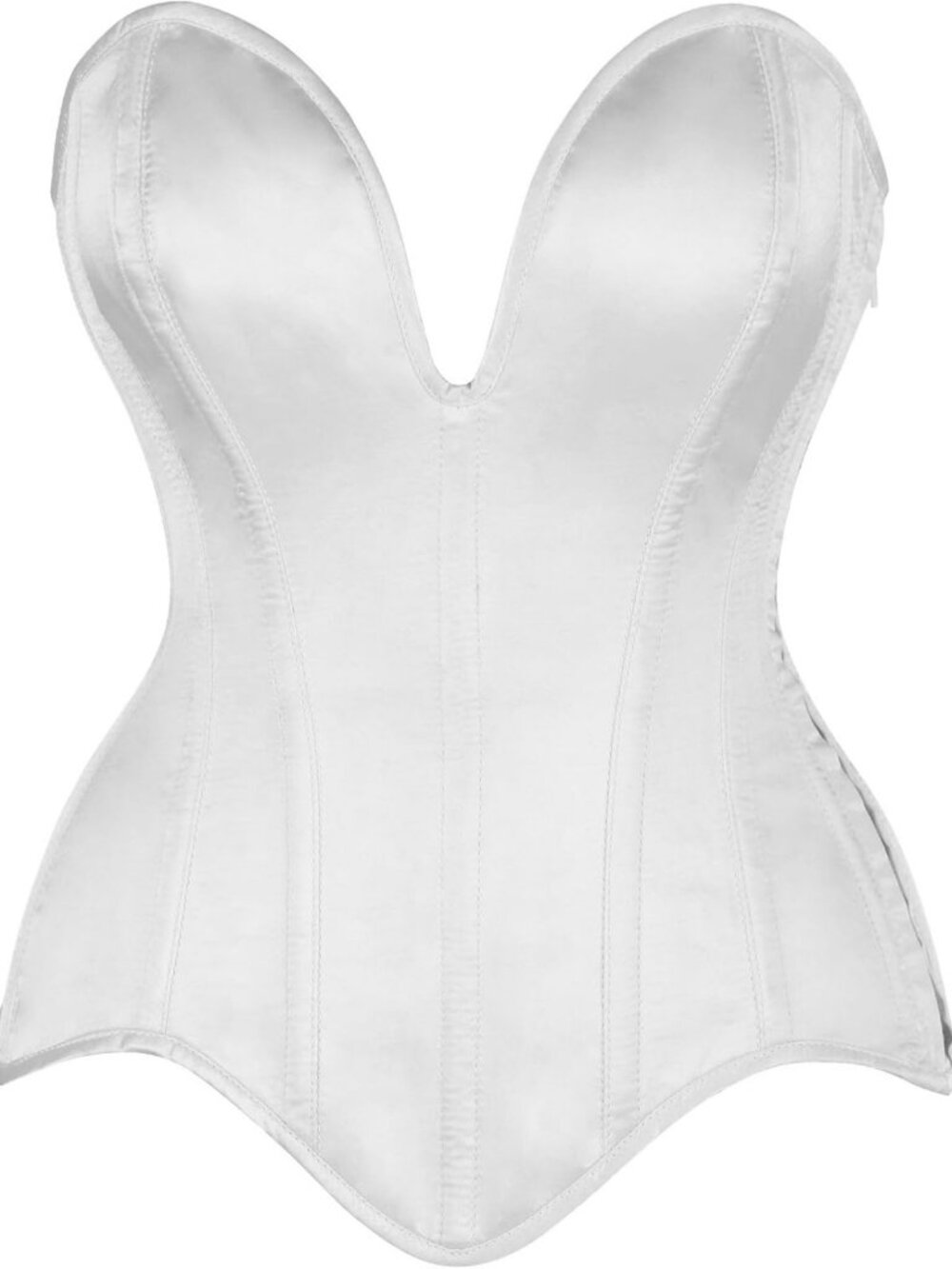 Satin Overbust Corset Top for Women - Steel Boned Bustier, Plus Size Lingerie